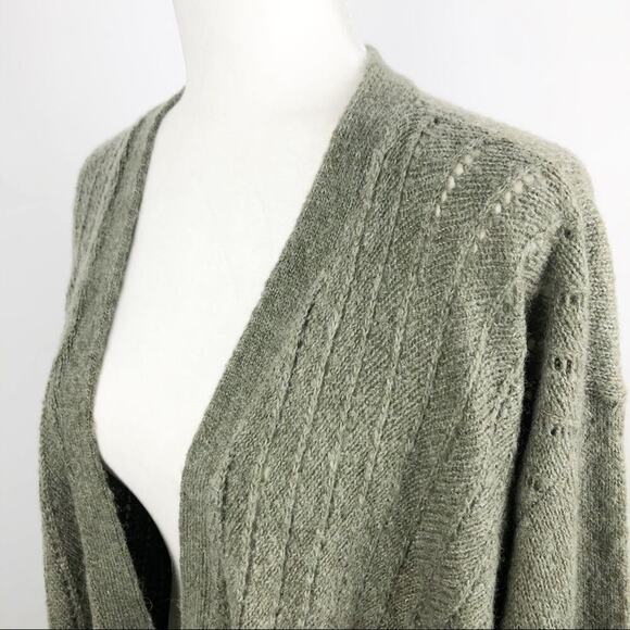Lou & Grey On Point Waterfall Open Cardigan Sage green Size Medium - Picture 8 of 14